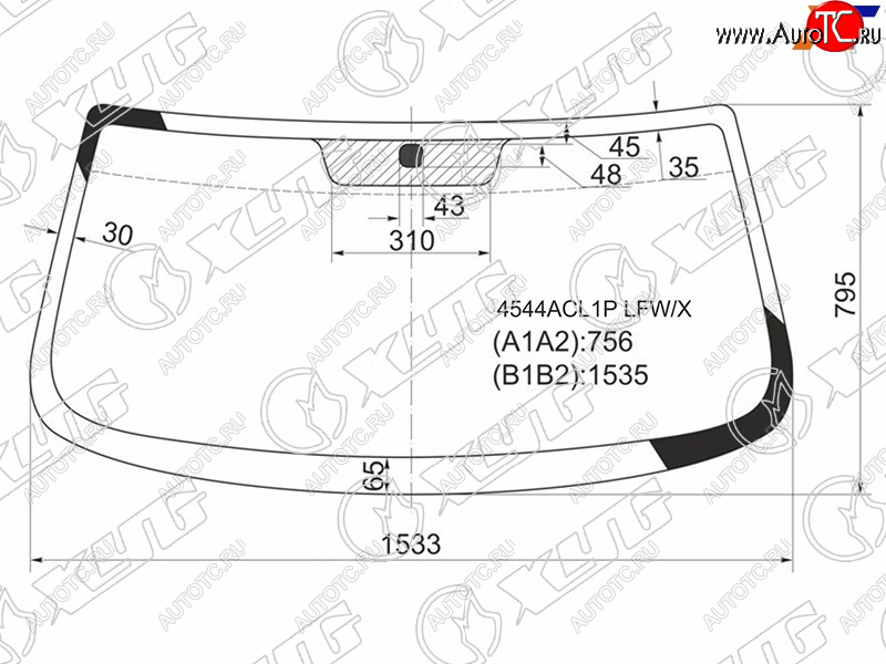 Стекло лобовое Chevrolet Niva 98- 4544ACL1P LFW/X