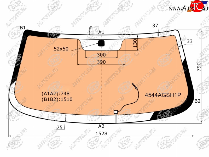 Стекло лобовое (Обогрев полный) Chevrolet Niva 98- 4544AGSH1P