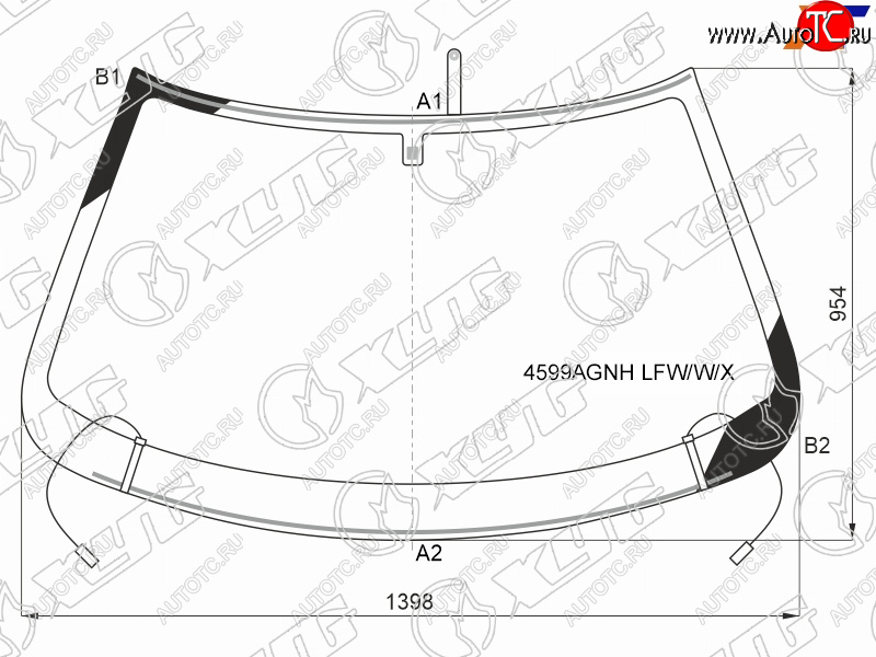 Стекло лобовое (Обогрев полный) Datsun mi-Do 14-21  on-DO 14-19  LADA Granta 11-  Kalina Sport 14 4599AGNH LFW/W/X