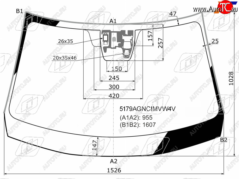 Стекло лобовое (Две камеры Датчик дождя Молдинг) Mazda CX-5 11-17 5179AGNCIMVW4V