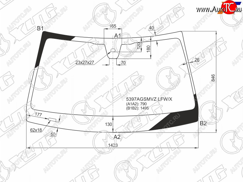 Стекло лобовое (Датчик дождя) Mercedes-Benz GLC Coupe 16-23 5397AGSMVZ LFW/X