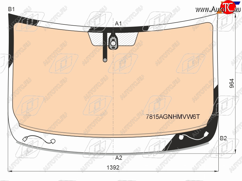 Стекло лобовое (Обогрев полный Датчик дождя Молдинг) Skoda Rapid 12-  Volkswagen Polo 20-22 7815AGNHMVW6T