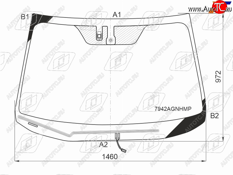 Стекло лобовое (Обогрев щеток Датчик дождя Молдинг) Subaru Legacy 17-19  Outback 14-21  Legacy B 7942AGNHMP