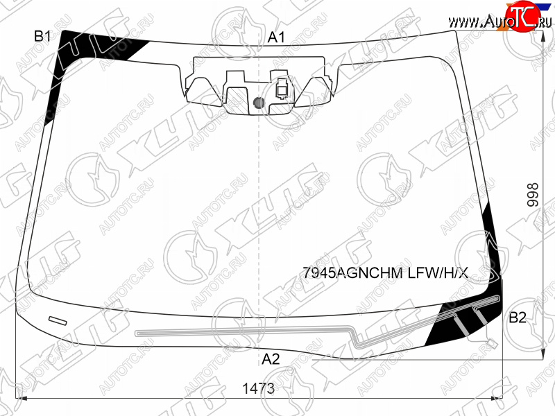 Стекло лобовое (Обогрев щеток Две камеры Датчик дождя) Subaru Outback 19-22 7945AGNCHM LFW/H/X