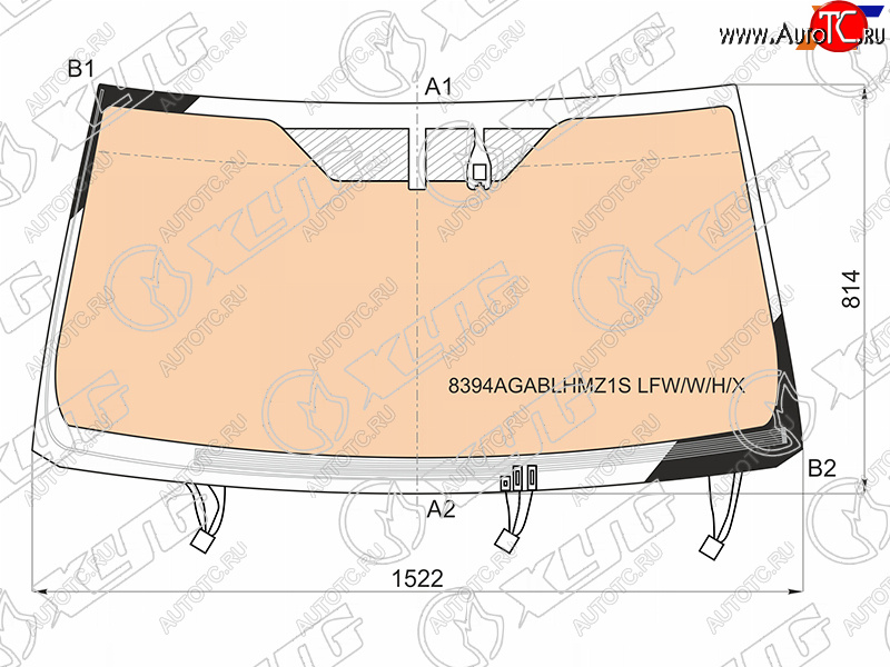 Стекло лобовое (Обогрев полный Датчик дождя) Toyota Land Cruiser Prado (J150) 17-24  Lexus GX 09-1 8394AGABLHMZ1S LFW/W/H/X