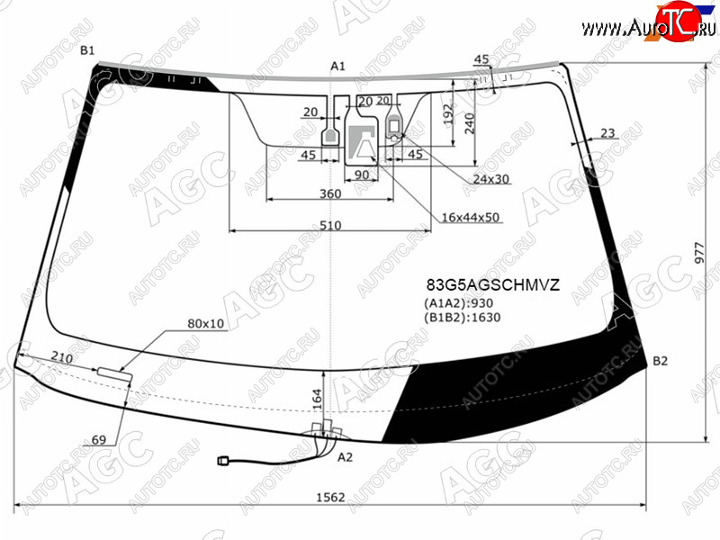 Стекло лобовое (Обогрев щеток Камера Датчик дождя Молдинг) Toyota Highlander 13-17 83G5AGSCHMVZ