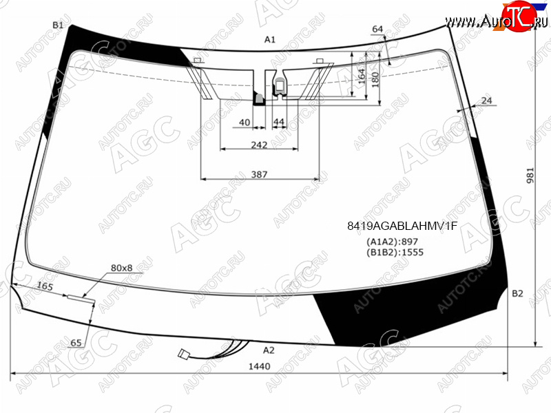 Стекло лобовое (Обогрев щеток Антенна Датчик дождя) Lexus NX200 14-21  NX200t 14-17  NX300 17-21 8419AGABLAHMV1F