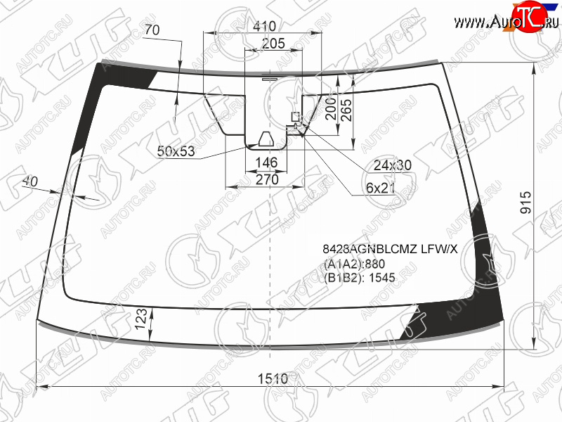 Стекло лобовое (Камера Датчик дождя Молдинг) Toyota Camry (XV70) 17-21  Camry UAEUSA 17-20 8428AGNBLCMZ LFW/X