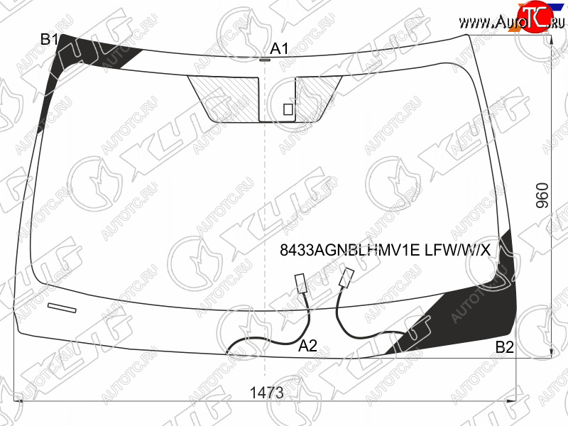 Стекло лобовое (Обогрев полный Датчик дождя) Lexus ES 18-21 8433AGNBLHMV1E LFW/W/X