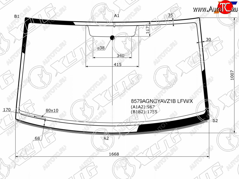 Стекло лобовое (Антенна Молдинг) Volkswagen Transporter 03-15  Multivan 03-15                      8579AGNGYAVZ1B LFW/X