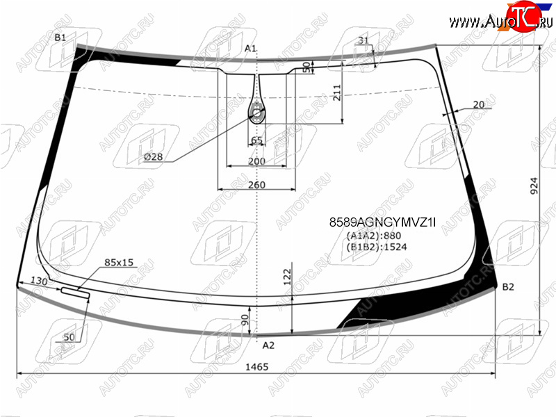 Стекло лобовое (Датчик дождя Молдинг) Audi A4 12-15  S4 11-16                                      8589AGNGYMVZ1I