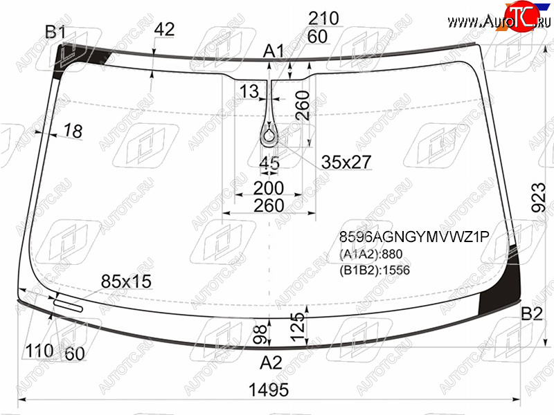 Стекло лобовое (Датчик дождя Молдинг) Audi Q5 08-12 8596AGNGYMVWZ1P