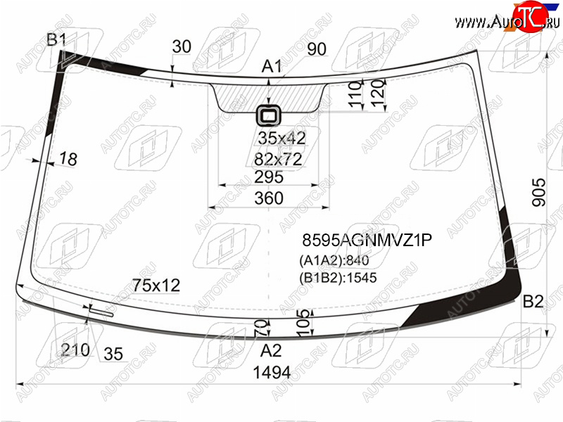 Стекло лобовое (Датчик дождя Молдинг) Volkswagen Tiguan 06-17 8595AGNMVZ1P