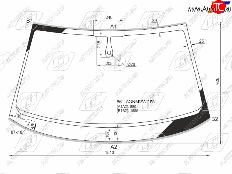 Стекло лобовое (Датчик дождя Молдинг) Audi A6 14-18  A6 allroad quattro 14-19  S6 14-18 8611AGNMVWZ1W