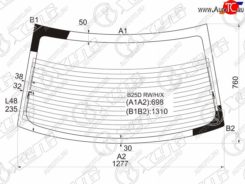 Стекло заднее (Цвет зеленый Обогрев Антенна) Mazda 323 98-03  Familia 98-03  Protеgе 98-04 B25D RW/H/X