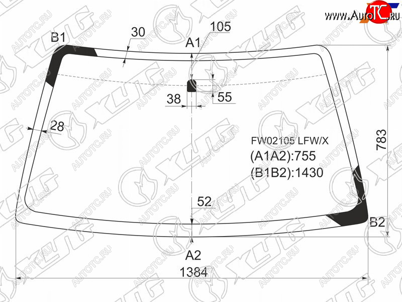 Стекло лобовое Suzuki Escudo 97-05  Grand Vitara 97-05  Chevrolet Tracker 97-05  Mazda Proceed Le FW02105 LFW/X