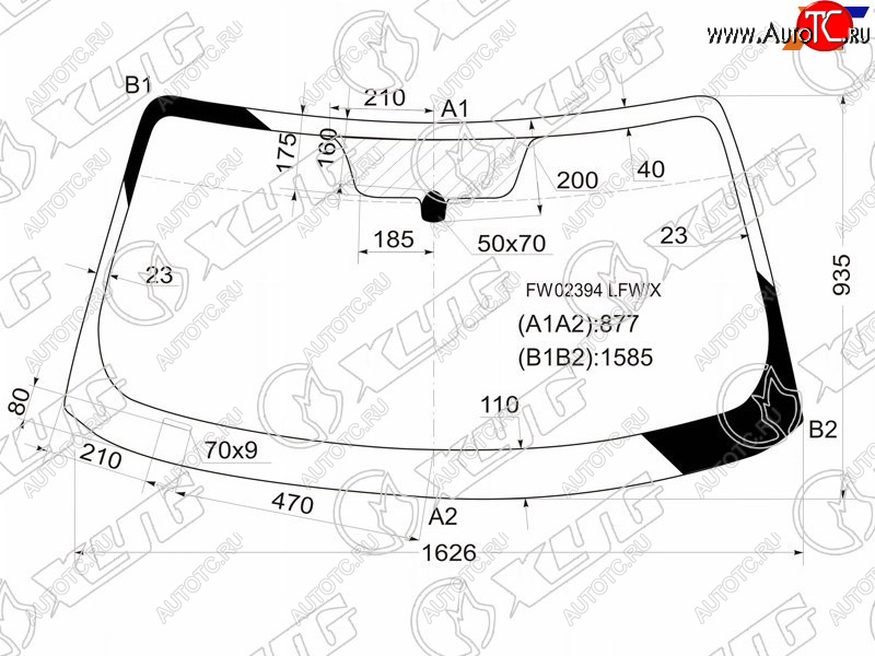 Стекло лобовое Infiniti FX35 02-08  FX45 02-09 FW02394 LFW/X