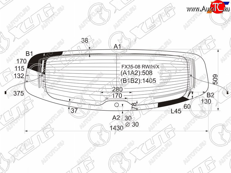 Стекло заднее с обогревом INFINITI FX35374550 08-13INFINITI QX70 13-17                           FX35-08 RW/H/X