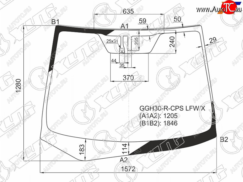 Стекло лобовое (Датчик дождя Молдинг) Toyota Alphard (H30) 15-23  Vellfire 15-23 GGH30-R-CPS LFW/X