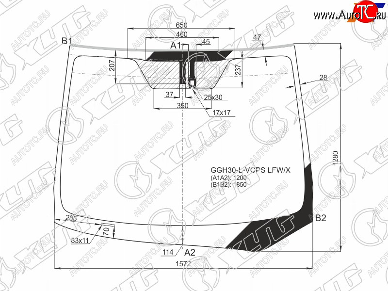 Стекло лобовое (Датчик дождя) Toyota Alphard (H30) 15-23  Vellfire 15- GGH30-L-VCPS LFW/X