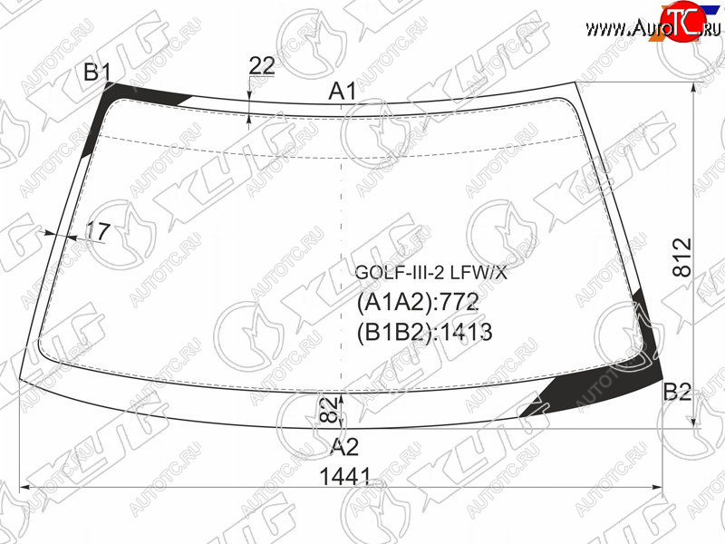 Стекло лобовое Volkswagen Golf 91-99  Jetta 91-98  Vento 92-95 GOLF-III-2 LFW/X