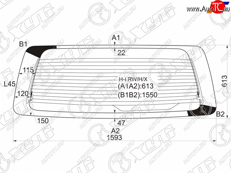 Стекло заднее (Цвет зеленый Обогрев) Hyundai H1 97-07  Starex 97-07 H-I RW/H/X