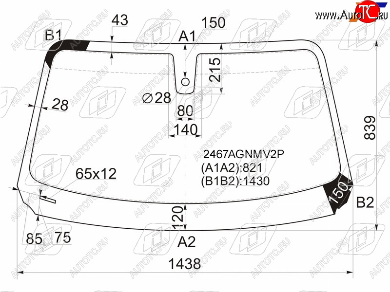 Стекло лобовое (Датчик дождя) BMW 1-Series 11-19  2-Series 14- 2467AGNMV2P