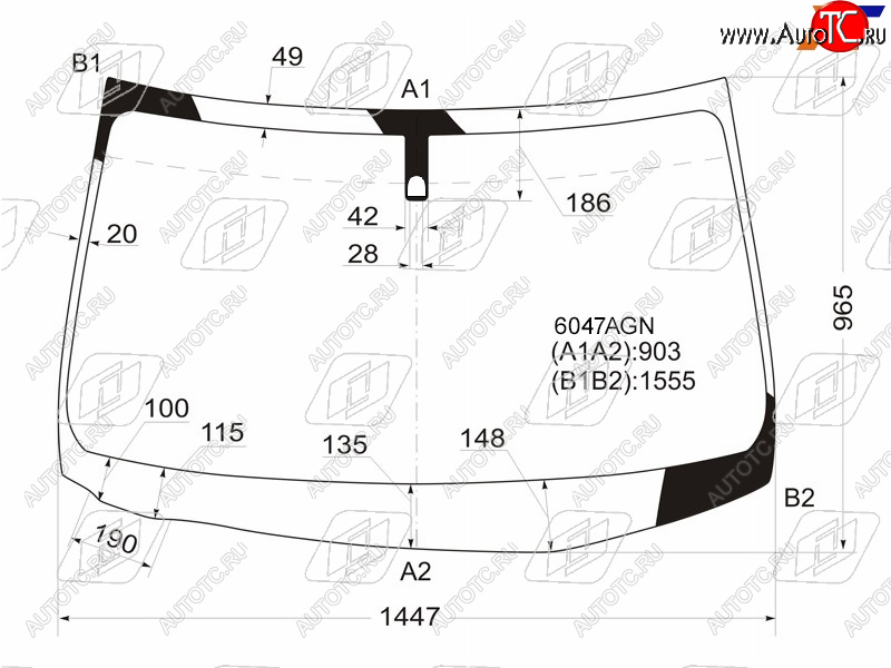 Стекло лобовое Nissan X-Trail 07-15 6047AGN