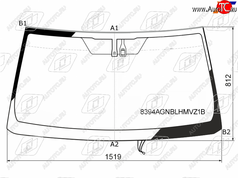 Стекло лобовое (Обогрев щеток Датчик дождя Молдинг) Toyota Land Cruiser Prado (J150) 09-20  Lexus 8394AGNBLHMVZ1B