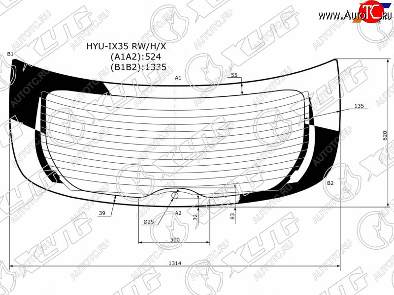 Стекло заднее (Цвет зеленый Обогрев) Hyundai ix35 09-15  Tucson 09-15 HYU-IX35 RW/H/X