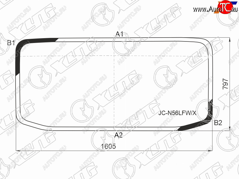 Стекло лобовое JAC N56 14-22  Kamaz 43085 (COMPAS-5) 23- JC-N56 LFW/X