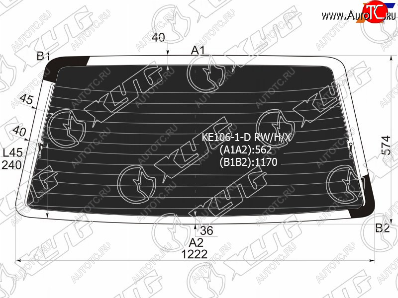 Стекло заднее (Затемненное Обогрев) Toyota Corolla (E100) 91-02  Sprinter 93-02 KE106-1-D RW/H/X