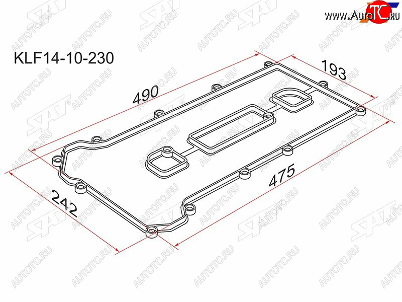 Прокладка клапанной крышки MZ LF, L3, Mazda 6Atenza GGGY, Premacy CP 02- KLF14-10-230