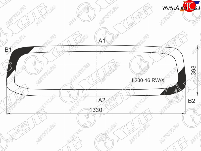 Стекло заднее (Цвет зеленый Обогрев) Mitsubishi L200 15-  Fiat Fullback 15-20 L200-16 RW/H/X