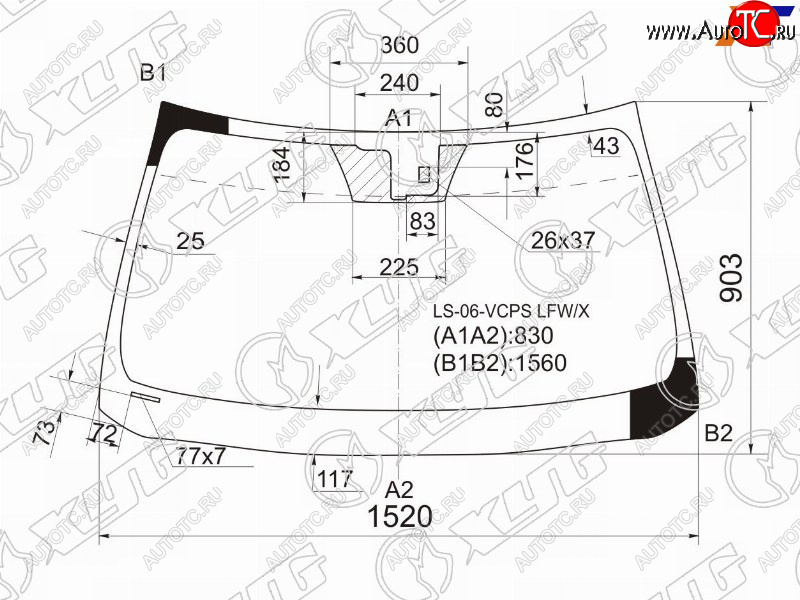 Стекло лобовое (Датчик дождя) Lexus LS 06-17 LS-06-VCPS LFW/X