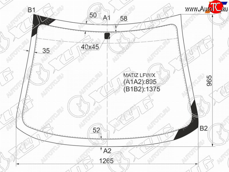 Стекло лобовое (Сборка Узбекистан) Chevrolet Matiz 04-05  Daewoo Matiz 97-15 MATIZ LFW/X