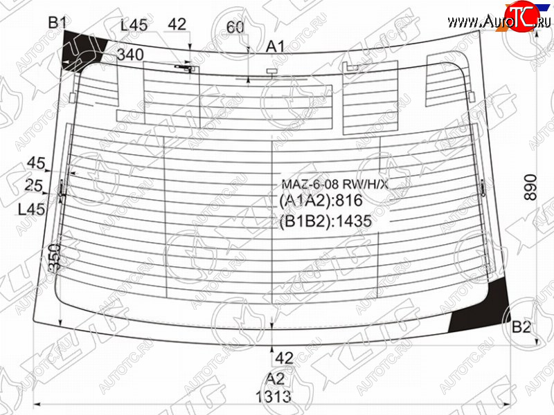 Стекло заднее (Цвет зеленый Обогрев Антенна 4D SED) Mazda 6 07-12  Atenza 07-12 MAZ-6-08 RW/H/X