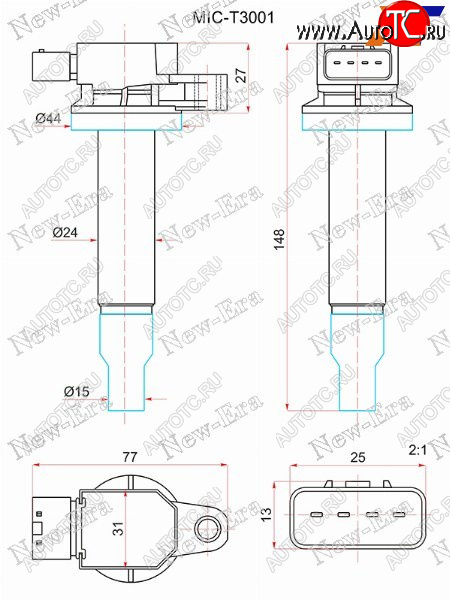 Катушка зажигания TOYOTAPLATZPRIUSVITZYARIS 99- 1SZ1-2NZ-FE 99- MIC-T3001