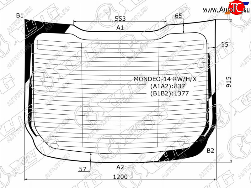 Стекло заднее (Цвет зеленый Обогрев Антенна) Ford Mondeo 14-19 MONDEO-14 RW/H/X