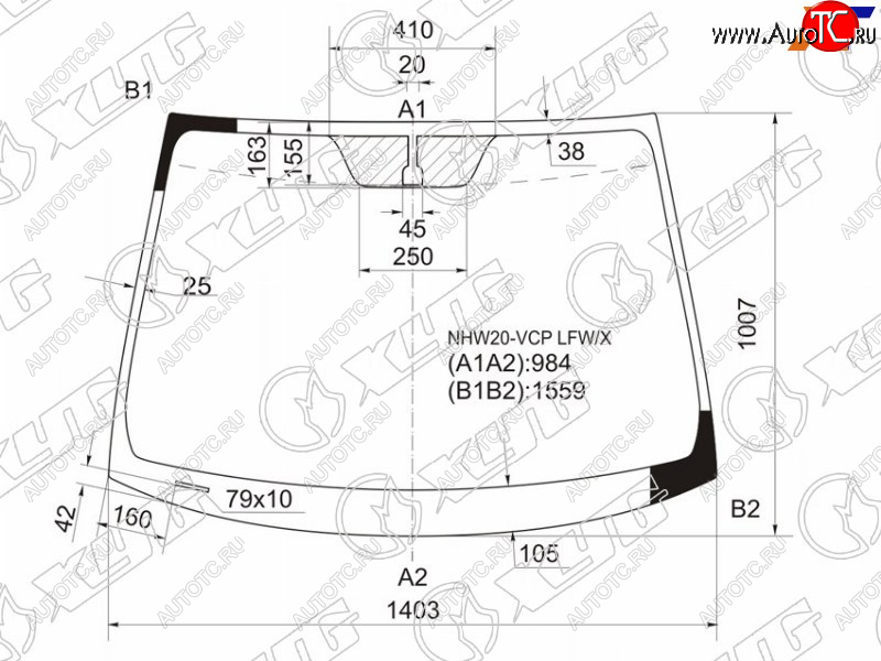 Стекло лобовое Toyota Prius (NHW20) 03-11 NHW20-VCP LFW/X