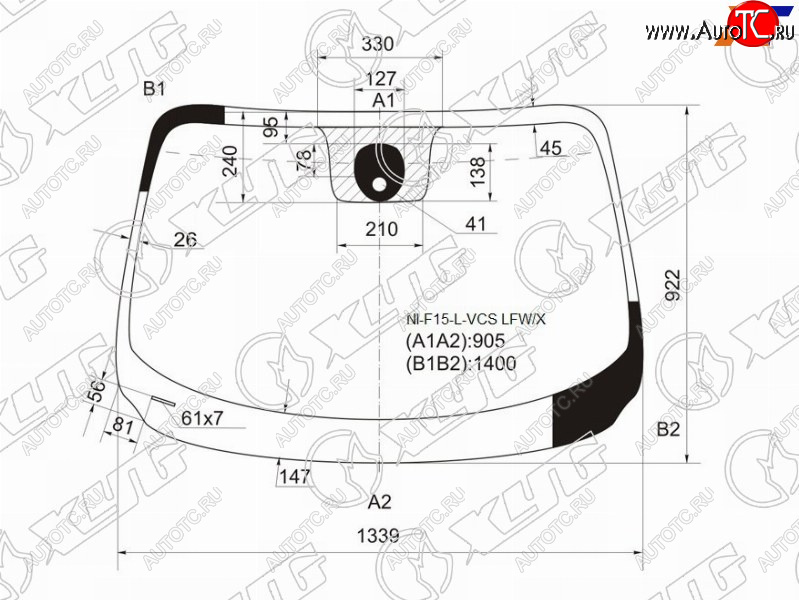 Стекло лобовое (Датчик дождя Сборка Британия) Nissan Juke 10-20 NI-F15-L-VCS LFW/X