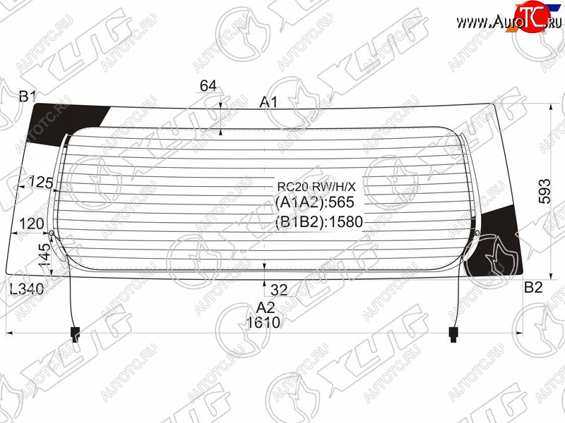 Стекло заднее (Цвет зеленый Обогрев) Toyota Alphard (H10) 02-08 RC20 RW/H/X