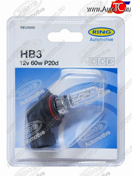 Лампа головного освещения HB3  12V 60W Блистер 1 шт. REU9005