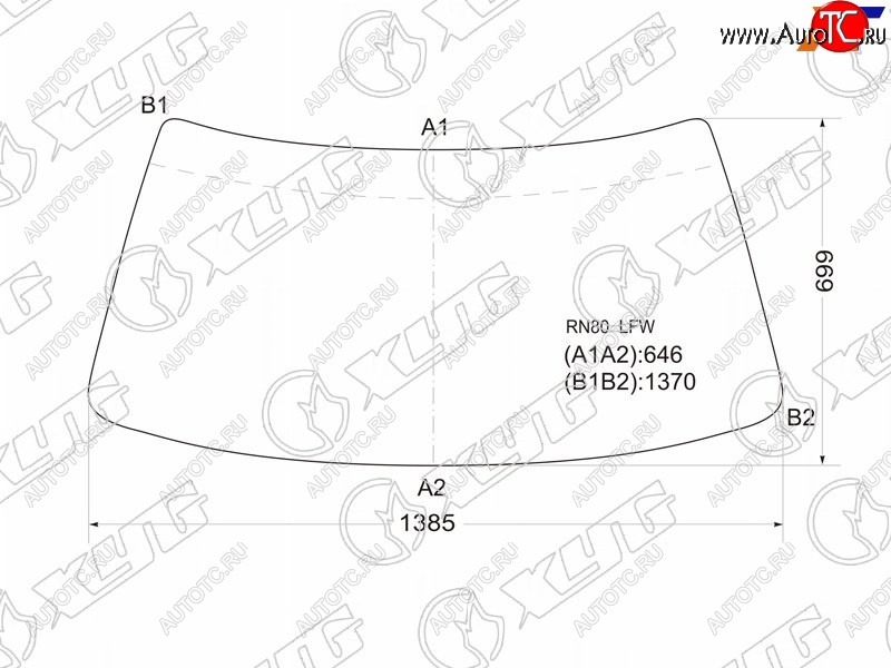 Стекло лобовое (В резинку) Toyota Hilux Pick Up 88-97  Great Wall Safe 01-09  Toyota 4Runner 89-95 RN80 LFW