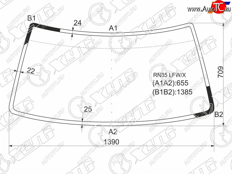 Стекло лобовое Toyota Hilux Pick Up 88-97  Great Wall Safe 01-09  Toyota 4Runner 89-95  Hilux Sur RN85 LFW/X