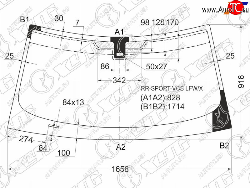 Стекло лобовое (Датчик дождя) Land Rover Range Rover Sport 05-09 RR-SPORT-VCS LFW/X