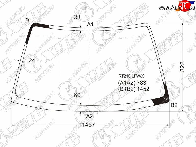 Стекло лобовое Toyota Carina (T210) 96-01  Corona Premio 96-01 RT210 LFW/X