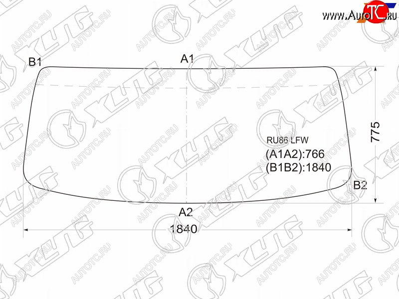 Стекло лобовое Hino 300 07-  Dutro 02-11  Toyota Dyna 99-11  ToyoAce 99-16 RU86 LFW