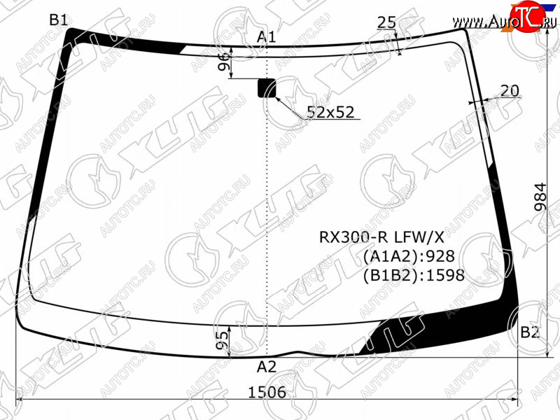 Стекло лобовое Toyota Harrier (XU10) 97-03 RX300-R LFW/X