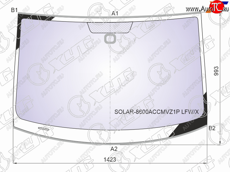 Стекло лобовое (Атермальное Датчик дождя Молдинг) Volkswagen Golf 03-16                            SOLAR-8600ACCMVZ1P LFW/X